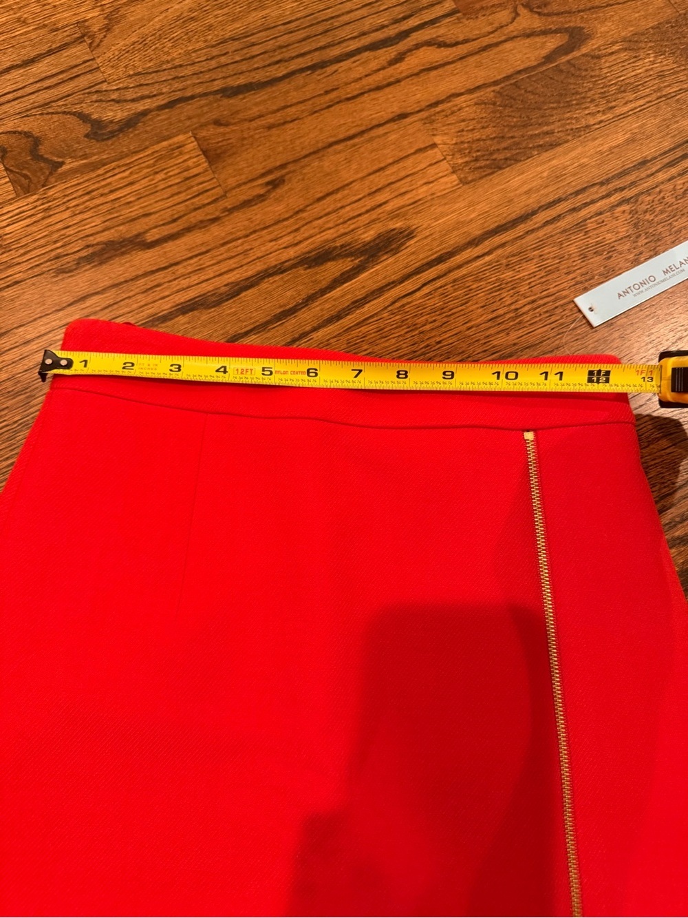 NWT Antonio Melani Red Zip-Accent Pencil Skirt - Picture 6 of 7